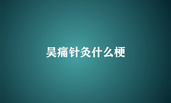 吴痛针灸什么梗