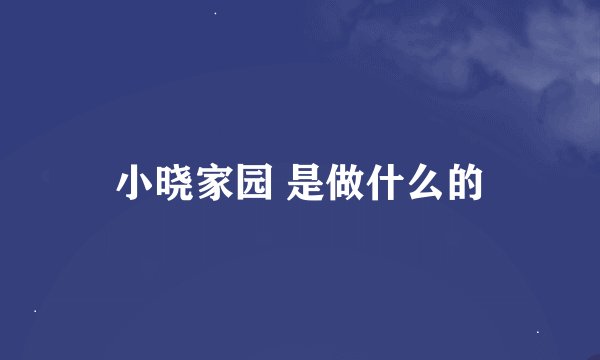小晓家园 是做什么的
