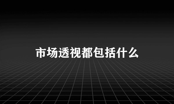 市场透视都包括什么