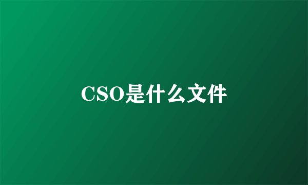 CSO是什么文件