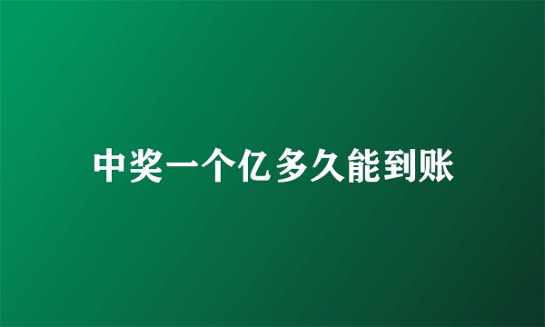 中奖一个亿多久能到账