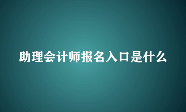 助理会计师报名入口是什么