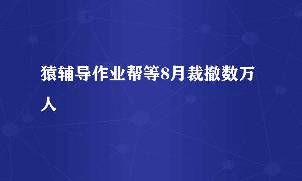 猿辅导作业帮等8月裁撤数万人