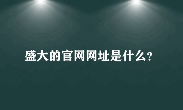盛大的官网网址是什么？