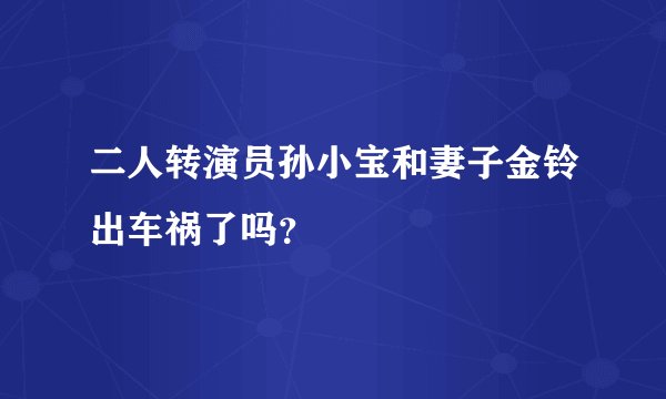 二人转演员孙小宝和妻子金铃出车祸了吗？