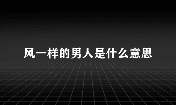 风一样的男人是什么意思