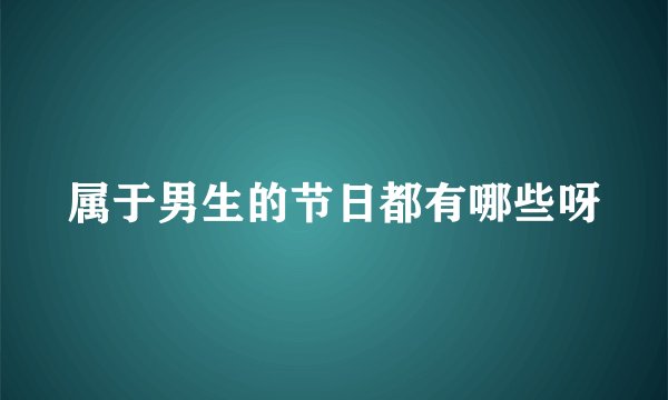 属于男生的节日都有哪些呀