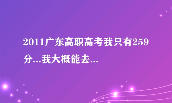 2011广东高职高考我只有259分...我大概能去广州范围内哪些学校..（是高职，总分只有450）