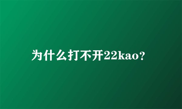 为什么打不开22kao？