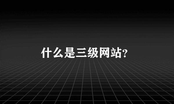 什么是三级网站?
