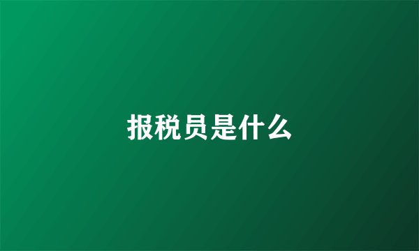 报税员是什么