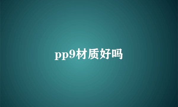 pp9材质好吗