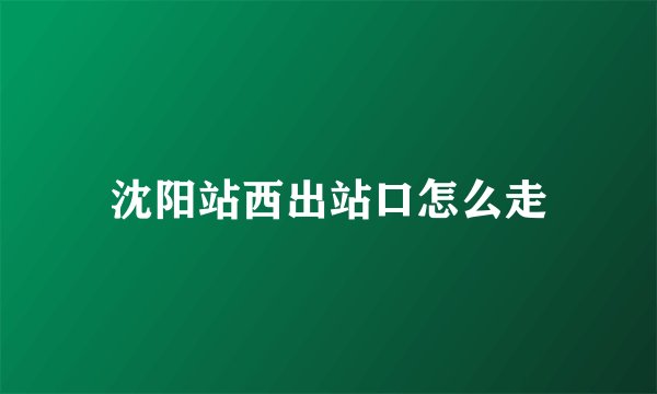 沈阳站西出站口怎么走
