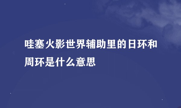 哇塞火影世界辅助里的日环和周环是什么意思