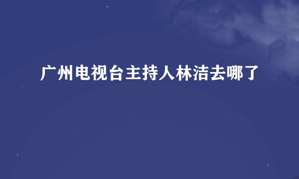 广州电视台主持人林洁去哪了