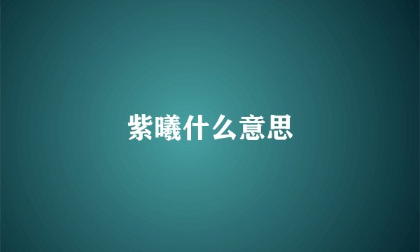 紫曦什么意思