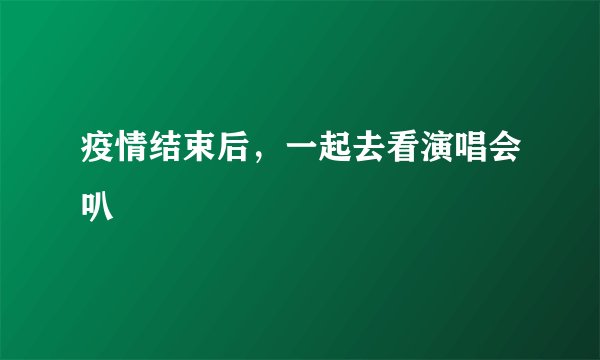疫情结束后，一起去看演唱会叭