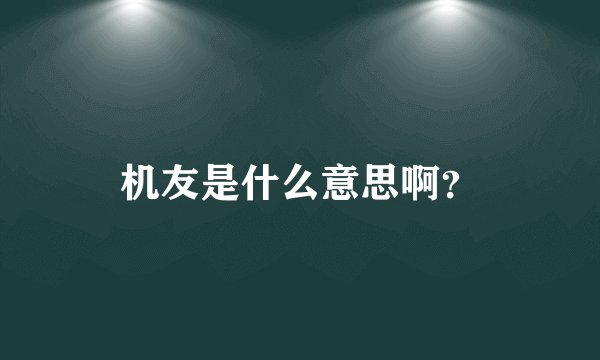 机友是什么意思啊？
