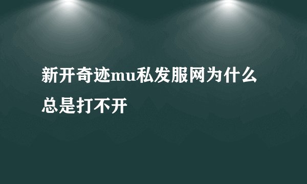 新开奇迹mu私发服网为什么总是打不开