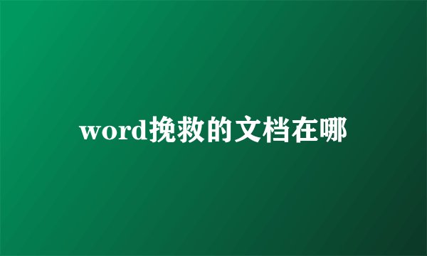 word挽救的文档在哪