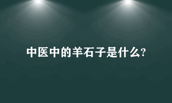 中医中的羊石子是什么?