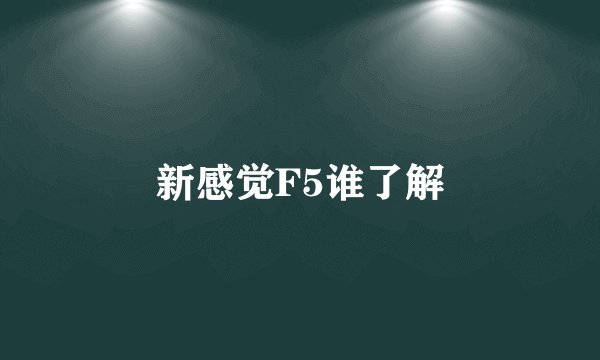 新感觉F5谁了解