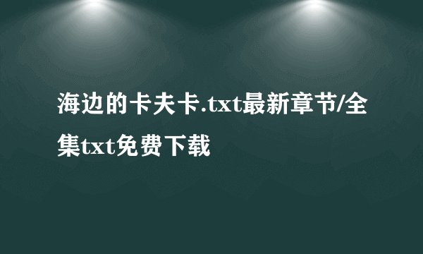 海边的卡夫卡.txt最新章节/全集txt免费下载