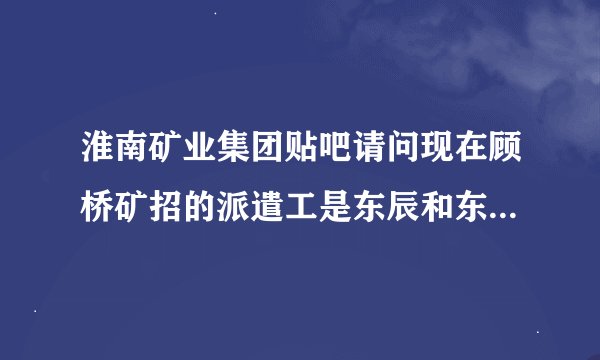 淮南矿业集团贴吧请问现在顾桥矿招的派遣工是东辰和东华和招的吗？还是东华借东辰的