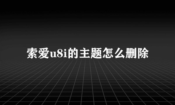 索爱u8i的主题怎么删除
