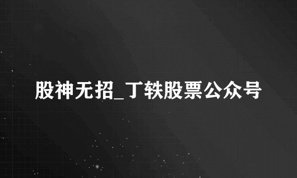 股神无招_丁轶股票公众号