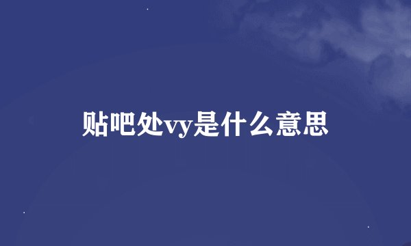 贴吧处vy是什么意思