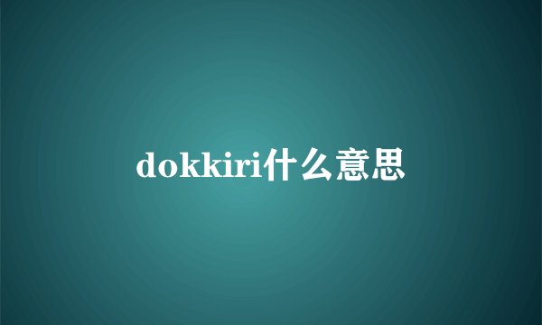 dokkiri什么意思