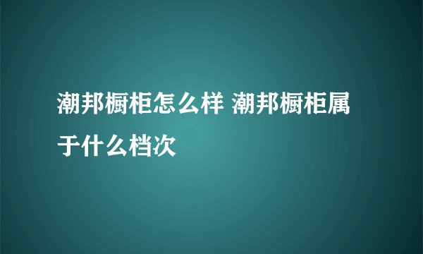 潮邦橱柜怎么样 潮邦橱柜属于什么档次