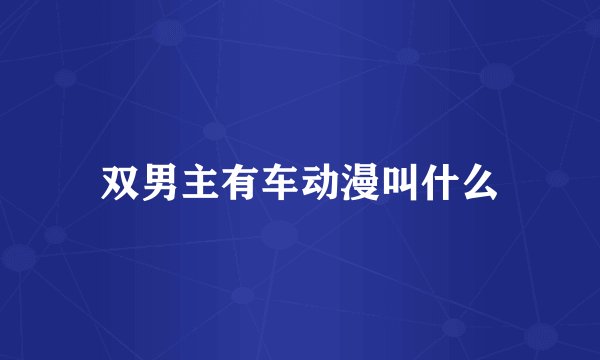 双男主有车动漫叫什么