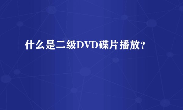 什么是二级DVD碟片播放？