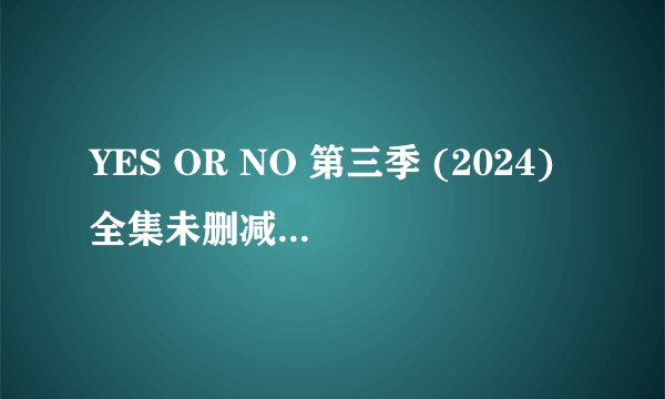 YES OR NO 第三季 (2024)全集未删减高清版免费下载