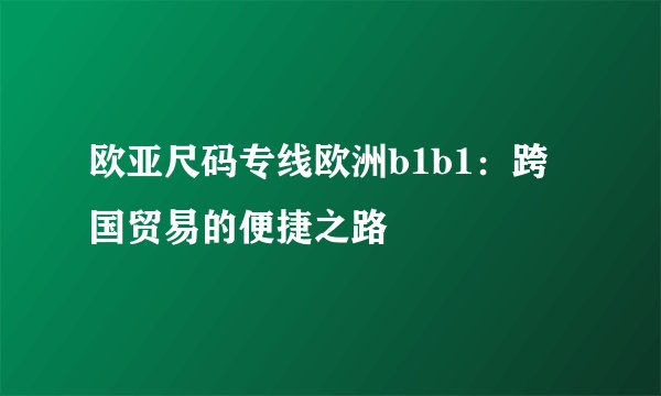 欧亚尺码专线欧洲b1b1：跨国贸易的便捷之路