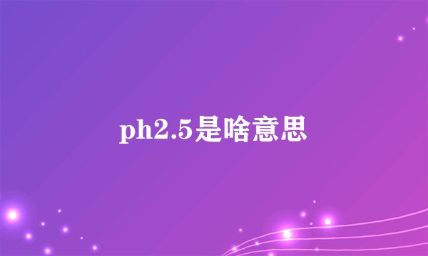 ph2.5是啥意思