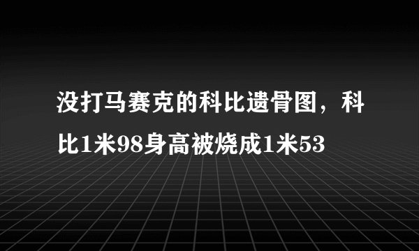 没打马赛克的科比遗骨图，科比1米98身高被烧成1米53