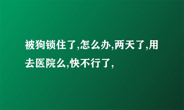 被狗锁住了,怎么办,两天了,用去医院么,快不行了,