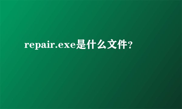 repair.exe是什么文件？