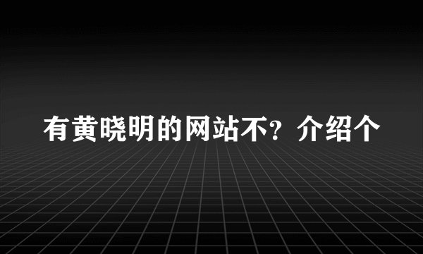 有黄晓明的网站不？介绍个