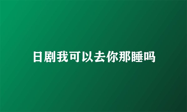 日剧我可以去你那睡吗