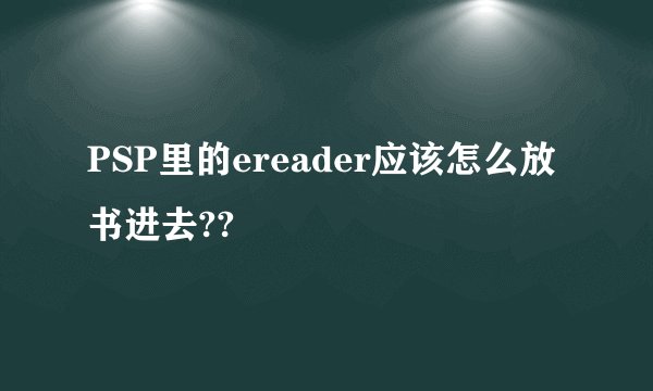 PSP里的ereader应该怎么放书进去??