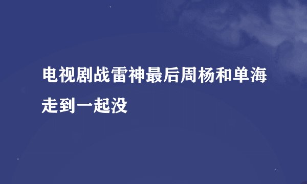 电视剧战雷神最后周杨和单海走到一起没