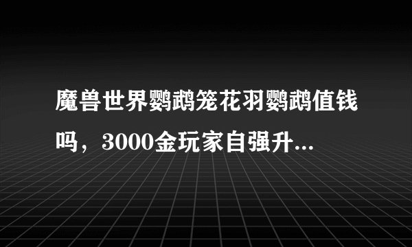 魔兽世界鹦鹉笼花羽鹦鹉值钱吗，3000金玩家自强升级必备掉落