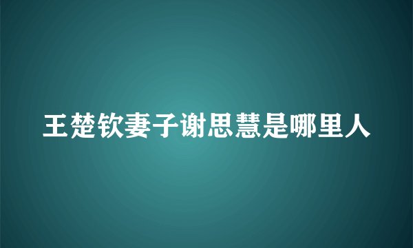 王楚钦妻子谢思慧是哪里人