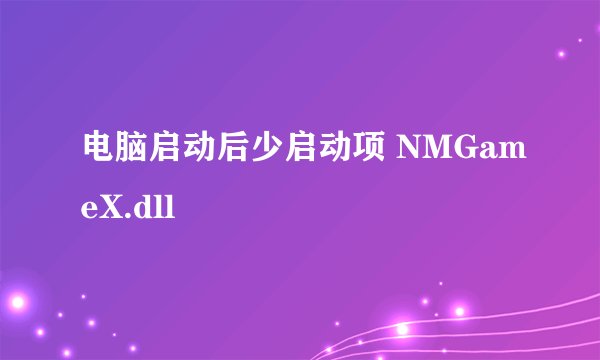 电脑启动后少启动项 NMGameX.dll