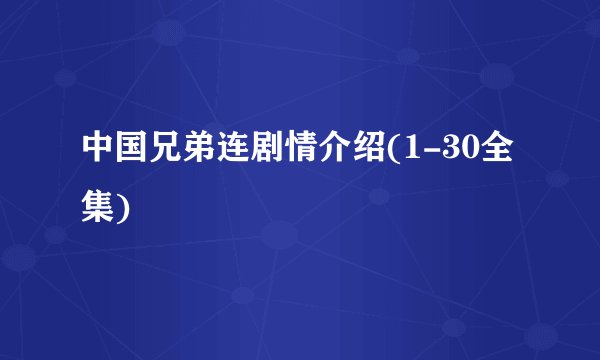 中国兄弟连剧情介绍(1-30全集)