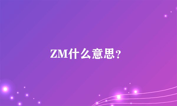 ZM什么意思？